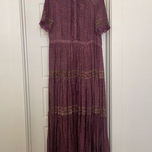 Free People Rare Feelings Maxi Dress Size Medium Plum